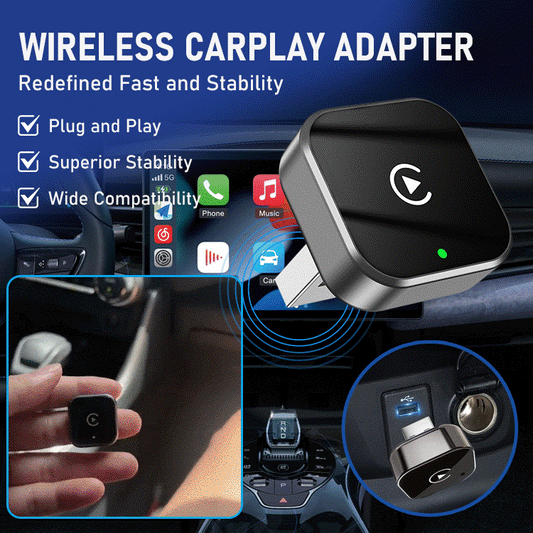 Wireless CarPlay & Android Auto Adapter — Compatible with All iOS & Android Phones