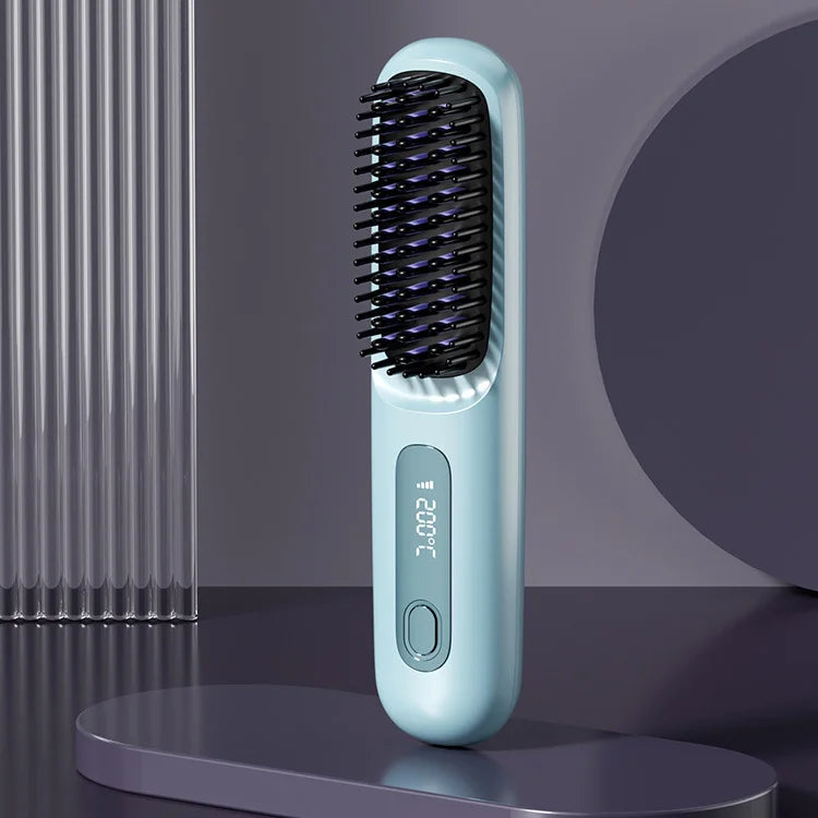 Portable Hair Straightening Brush — Smooth Style Anywhere