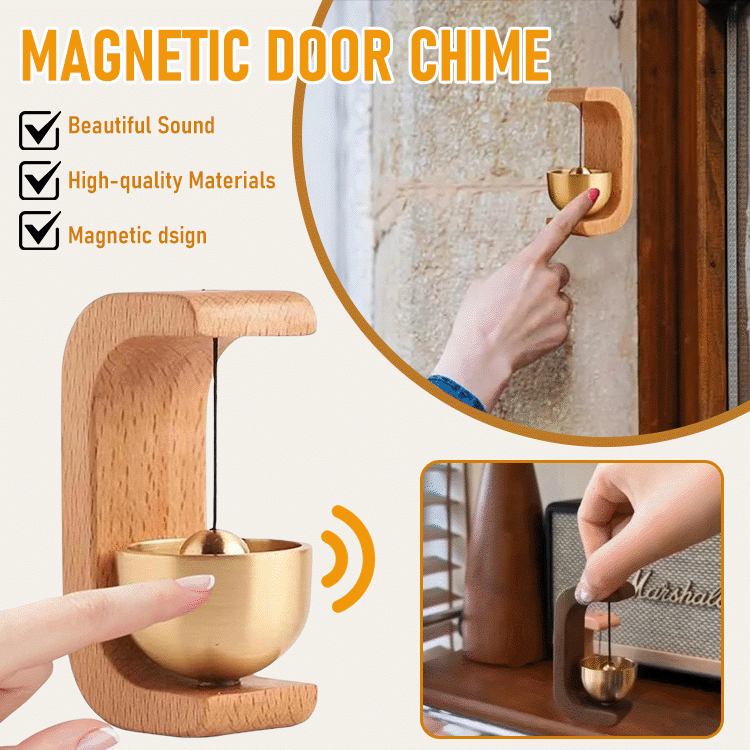 Wooden Magnetic Door Chime – Soft, Calming Sound for a Cozy Home