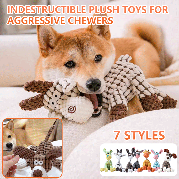The Indestructible plush dog toys for aggressive chewers