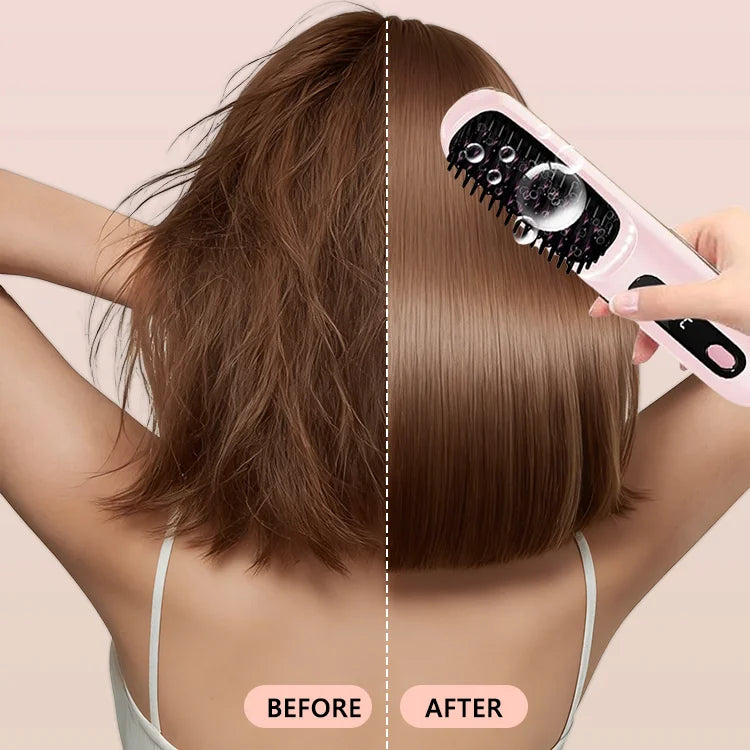 Portable Hair Straightening Brush — Smooth Style Anywhere