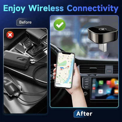 Wireless CarPlay & Android Auto Adapter — Compatible with All iOS & Android Phones