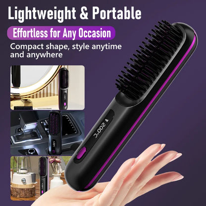 Portable Hair Straightening Brush — Smooth Style Anywhere