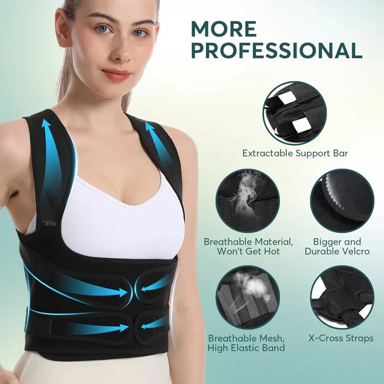 Adjustable Posture Support Vest for Daily Comfort & Alignment