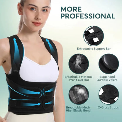 Adjustable Posture Support Vest for Daily Comfort & Alignment