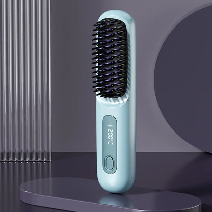 Portable Hair Straightening Brush — Smooth Style Anywhere