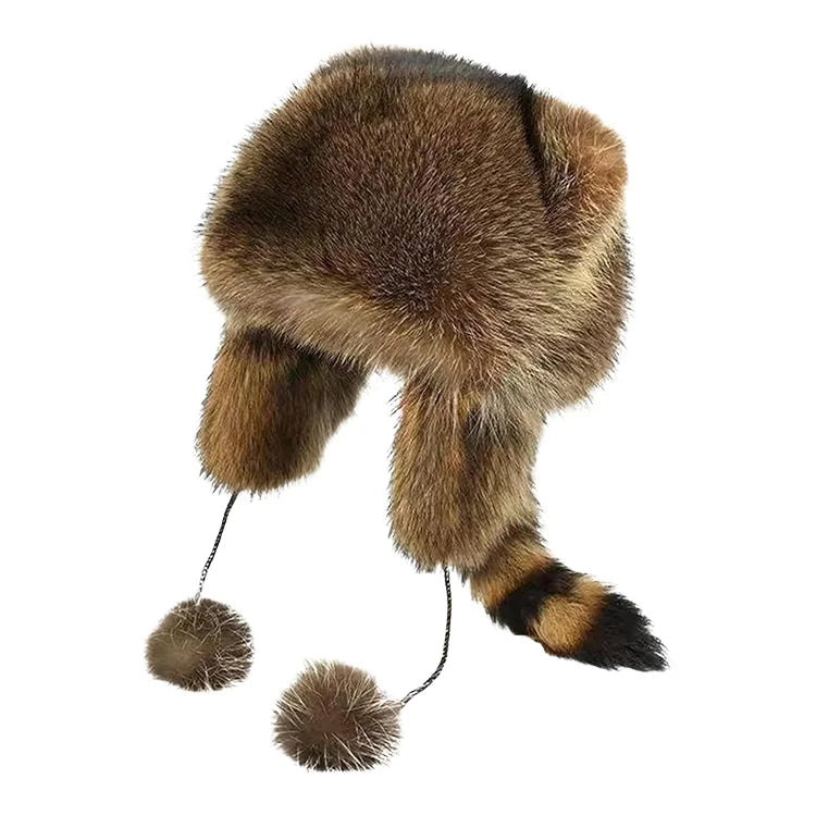 Little Raccoon Trapper Hat — Cute & Cozy Winter Warmth for Kids & Adults