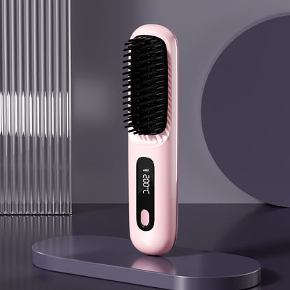 Portable Hair Straightening Brush — Smooth Style Anywhere